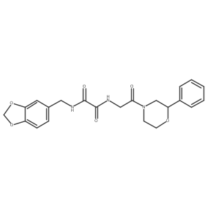 N1-(benzo[d][1,3]dioxol-5-ylmethyl)-N2-(2-oxo-2-(2-phenylmorpholino)ethyl)oxalamide结构式