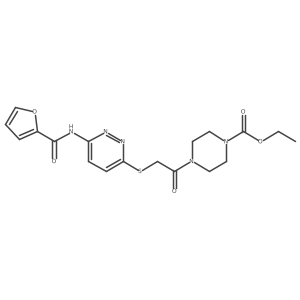 Ethyl 4-(2-((6-(furan-2-carboxamido)pyridazin-3-yl)thio)acetyl)piperazine-1-carboxylate Structure