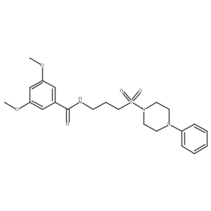 3,5-dimethoxy-N-(3-((4-phenylpiperazin-1-yl)sulfonyl)propyl)benzamide结构式