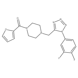 (4-((1-(3,4-difluorophenyl)-1H-tetrazol-5-yl)methyl)piperazin-1-yl)(furan-2-yl)methanone Structure