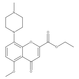 Ethyl 5-methoxy-8-(4-methyl-1-piperazinyl)-4-oxo-4H-1-benzopyran-2-carboxylate结构式