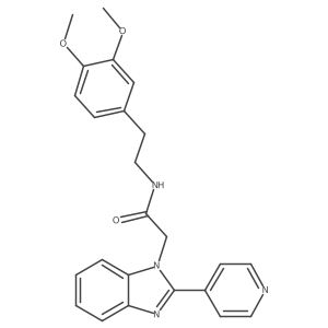COc1ccc(CCNC(=O)Cn2c(-c3ccncc3)nc3ccccc32)cc1OC结构式