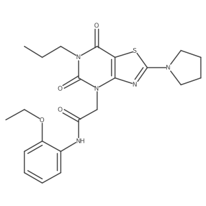 2-(5,7-Dioxo-6-propyl-2-(pyrrolidin-1-yl)-6,7-dihydrothiazolo[4,5-d]pyrimidin-4(5H)-yl)-N-(2-ethoxyphenyl)acetamide结构式
