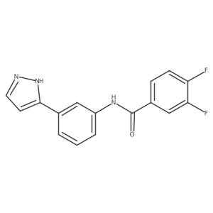 O=C(Nc1cccc(-c2ccn[nH]2)c1)c1ccc(F)c(F)c1结构式