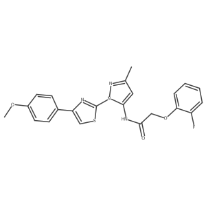 2-(2-Fluorophenoxy)-N-[1-[4-(4-methoxyphenyl)-2-thiazolyl]-3-methyl-1H-pyrazol-5-yl]acetamide结构式