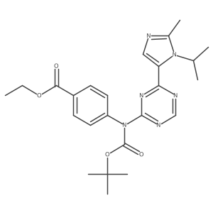 Ethyl 4-[[(1,1-dimethylethoxy)carbonyl][4-[2-methyl-1-(1-methylethyl)-1H-imidazol-5-yl]-1,3,5-triazin-2-yl]amino]benzoate Structure