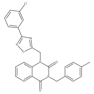 1-((3-(3-chlorophenyl)-1,2,4-oxadiazol-5-yl)methyl)-3-(4-methylbenzyl)quinazoline-2,4(1H,3H)-dione结构式
