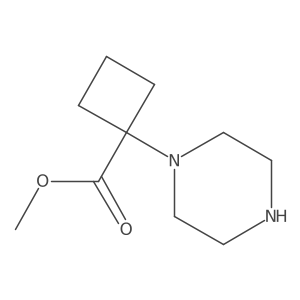 Methyl 1-(piperazin-1-yl)cyclobutane-1-carboxylate结构式