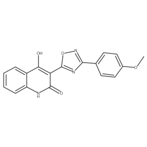 4-hydroxy-3-(3-(4-methoxyphenyl)-1,2,4-oxadiazol-5-yl)quinolin-2(1H)-one结构式