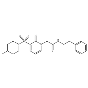2-(3-((4-methylpiperidin-1-yl)sulfonyl)-2-oxopyridin-1(2H)-yl)-N-phenethylacetamide Structure