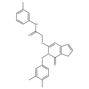 2-{[3-(3,4-dimethylbenzyl)-4-oxo-3,4-dihydrothieno[3,2-d]pyrimidin-2-yl]sulfanyl}-N-(3-methylphenyl)acetamide Structure