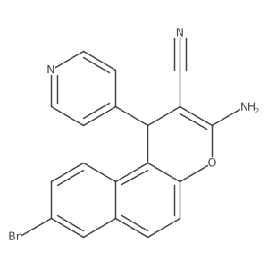 3-amino-8-bromo-1-(pyridin-4-yl)-1H-benzo[f]chromene-2-carbonitrile Structure