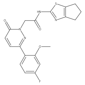 2-[3-(4-fluoro-2-methoxyphenyl)-6-oxopyridazin-1(6H)-yl]-N-[(2Z)-3,4,5,6-tetrahydro-2H-cyclopenta[d][1,3]thiazol-2-ylidene]acetamide Structure