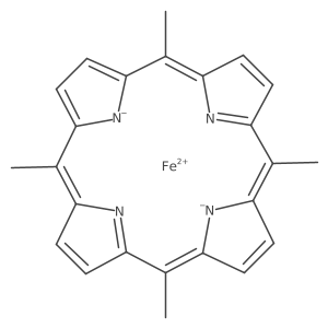 (SP-4-1)-[5,10,15,20-Tetramethyl-21H,23H-porphinato(2-)-I masculineN21,I masculineN22,I masculineN23,I masculineN24]iron结构式