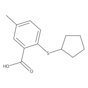 2-(Cyclopentylsulfanyl)-5-methylbenzoic acid Structure