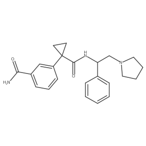 (S)-3-[1-(1-phenyl-2-pyrrolidin-1-yl-ethylcarbamoyl)-cyclopropyl]-benzamide结构式