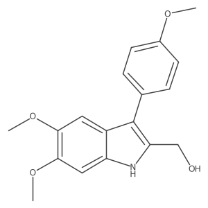 [5,6-dimethoxy-3-(4-methoxyphenyl)-1H-indol-2-yl]methanol结构式