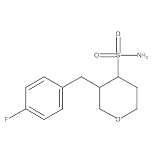 3-(4-fluorobenzyl)tetrahydro-2H-pyran-4-sulfonamide结构式