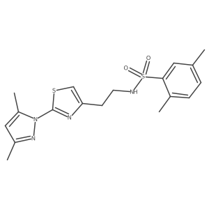 N-(2-(2-(3,5-dimethyl-1H-pyrazol-1-yl)thiazol-4-yl)ethyl)-2,5-dimethylbenzenesulfonamide Structure