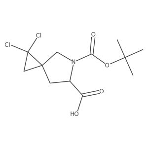(6S)-5-(tert-butoxycarbonyl)-1,1-dichloro-5-azaspiro[2.4]heptane-6-carboxylic acid Structure