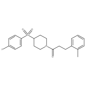 1-(4-((4-Fluorophenyl)sulfonyl)piperidin-1-yl)-3-(o-tolyl)propan-1-one Structure