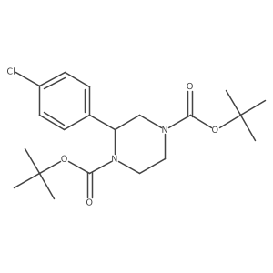 Di-tert-butyl 2-(4-chlorophenyl)piperazine-1,4-dicarboxylate结构式