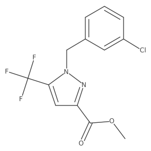 Methyl 1-(3-chlorobenzyl)-5-(trifluoromethyl)-1H-pyrazole-3-carboxylate结构式