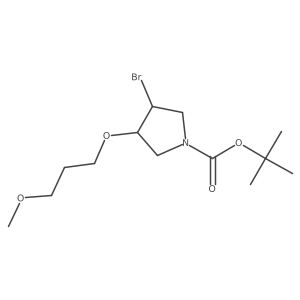 Tert-butyl 3-bromo-4-(3-methoxypropoxy)pyrrolidine-1-carboxylate结构式