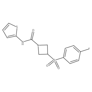 3-((4-fluorophenyl)sulfonyl)-N-(thiophen-2-yl)azetidine-1-carboxamide结构式