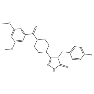5-[1-(3,5-dimethoxybenzoyl)piperidin-4-yl]-4-(4-fluorobenzyl)-2,4-dihydro-3H-1,2,4-triazol-3-one结构式