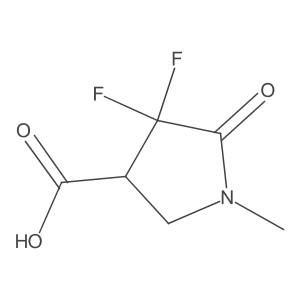 4,4-Difluoro-1-methyl-5-oxopyrrolidine-3-carboxylic acid结构式