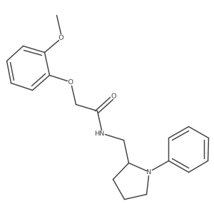 2-(2-methoxyphenoxy)-N-((1-phenylpyrrolidin-2-yl)methyl)acetamide结构式