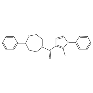 (5-methyl-1-phenyl-1H-pyrazol-4-yl)(7-phenyl-1,4-thiazepan-4-yl)methanone Structure