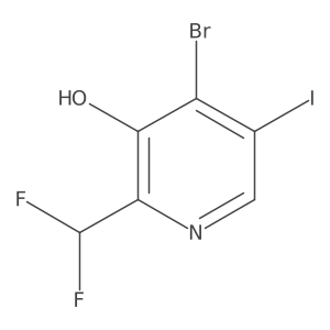 4-Bromo-2-(difluoromethyl)-5-iodopyridin-3-ol结构式