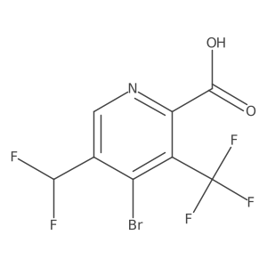 4-Bromo-5-(difluoromethyl)-3-(trifluoromethyl)picolinic acid Structure