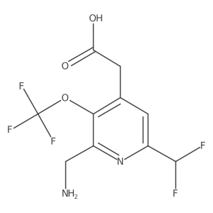 2-(Aminomethyl)-6-(difluoromethyl)-3-(trifluoromethoxy)pyridine-4-acetic acid Structure