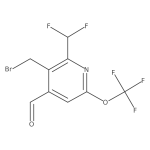 4-Pyridinecarboxaldehyde, 3-(bromomethyl)-2-(difluoromethyl)-6-(trifluoromethoxy)-结构式