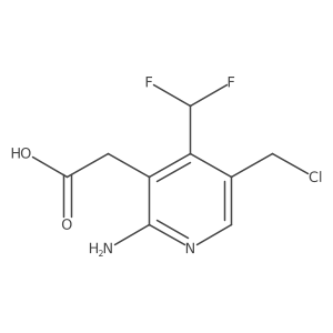 2-(2-Amino-5-(chloromethyl)-4-(difluoromethyl)pyridin-3-yl)acetic acid Structure