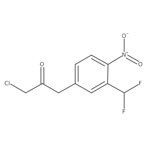 1-Chloro-3-(3-(difluoromethyl)-4-nitrophenyl)propan-2-one结构式
