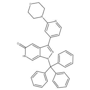 3-(2-morpholin-4-ylpyridin-4-yl)-1-trityl-6H-pyrazolo[3,4-c]pyridin-5-one结构式