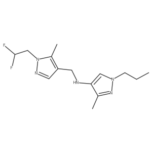 N-{[1-(2,2-difluoroethyl)-5-methyl-1H-pyrazol-4-yl]methyl}-3-methyl-1-propyl-1H-pyrazol-4-amine结构式