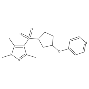 4-((1-((1,3,5-trimethyl-1H-pyrazol-4-yl)sulfonyl)pyrrolidin-3-yl)oxy)pyridine Structure
