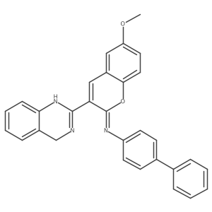 N-[(2Z)-3-(1,4-dihydroquinazolin-2-yl)-6-methoxy-2H-chromen-2-ylidene]biphenyl-4-amine结构式