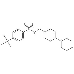 N-((1-(tetrahydro-2H-pyran-4-yl)piperidin-4-yl)methyl)-4-(trifluoromethyl)benzenesulfonamide Structure
