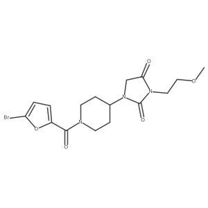 1-[1-(5-Bromofuran-2-carbonyl)piperidin-4-yl]-3-(2-methoxyethyl)imidazolidine-2,4-dione结构式