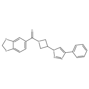 benzo[d][1,3]dioxol-5-yl(3-(4-phenyl-1H-1,2,3-triazol-1-yl)azetidin-1-yl)methanone结构式