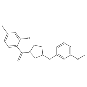 (2-Chloro-4-fluorophenyl)(3-((6-methoxypyrazin-2-yl)oxy)pyrrolidin-1-yl)methanone Structure