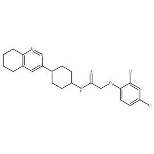 2-(2,4-dichlorophenoxy)-N-(1-(5,6,7,8-tetrahydrocinnolin-3-yl)piperidin-4-yl)acetamide结构式