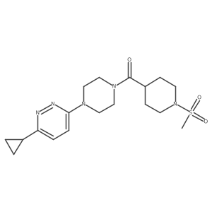 (4-(6-Cyclopropylpyridazin-3-yl)piperazin-1-yl)(1-(methylsulfonyl)piperidin-4-yl)methanone结构式
