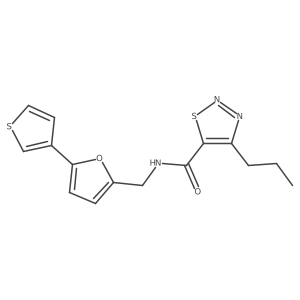 4-propyl-N-((5-(thiophen-3-yl)furan-2-yl)methyl)-1,2,3-thiadiazole-5-carboxamide结构式